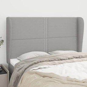 Testiera Ad Orecchio Grigio Chiaro 147x23x118/128 Cm İn Tessuto /