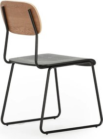 Set di sedie da pranzo in frassino decorato in nero e naturale 2 pz Aira - Marckeric