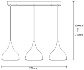 Lampadario su filo SAGLAM 3xE27/40W/230V
