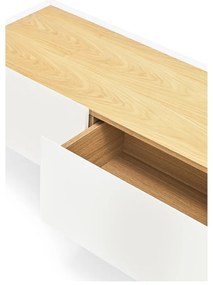 Tavolo TV in rovere decorato in bianco e naturale 180x45 cm Arista - Teulat