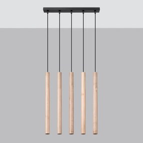 Sollux SL.1269 - Lampadario a sospensione con filo PASTELO 5xG9/8W/230V legno