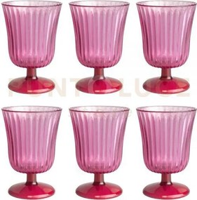 Set 6 bicchieri ginevra rosa
