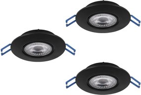 Eglo 300188 - SET 3x faretti da incasso GEDREZ LED/4,9W/230V Ø 9 cm nero