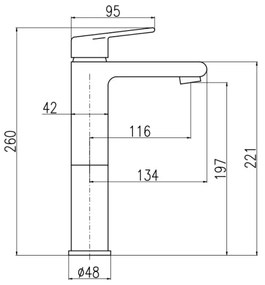 RAV Slezák CO130.0CMATZ - Miscelatore per lavabo COLORADO 26 cm nero/oro