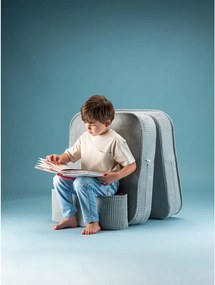 Poltrona per bambini color menta con rivestimento in velluto a coste Flip – Wigiwama