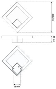 Applique LED da Esterno Quadrata 12W IP65 CCT con LED OSRAM - Bianca
