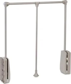 Appendiabiti regolabile per armadio 60 - 83 cm grigio pietra in Acciaio e Tecnoplastica