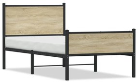 Giroletto Senza Materaso İn Metallo Rovere Sonoma 90x190 Cm /