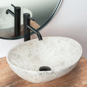 REA-U0165 - Lavabo da appoggio SOFIA 34,5x41 cm ceramica/pietra chiara