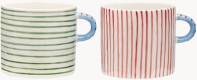 Set di 2 tazze XL dipinte a mano Stripe Affair
