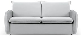 Divano letto in velluto grigio chiaro 194 cm Vienna - Cosmopolitan Design