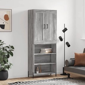 Credenza grigio sonoma 69,5x34x180 cm in legno multistrato