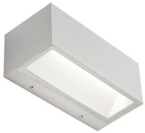 Applique Da Esterno Grande Biemissione Box Alluminio Bianco 20W Led 3000K