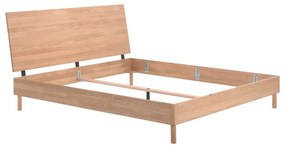 Letto matrimoniale di colore naturale in rovere massiccio rete non inclusa 180x200 cm Forrest – Vipack