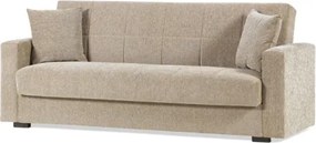 Divano Letto 3 Posti Contenitore 212x80x87 Tessuto Beige Nora Lumos