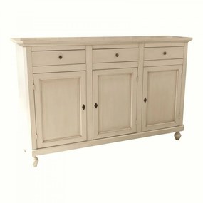 Credenza classica in legno avorio anticato