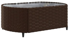 Set divani da giardino 10pz con cuscini in polyrattan marrone