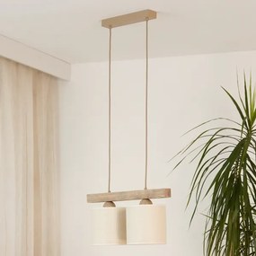 Brilagi - Lampadario a sospensione con filo FOREST 2xE27/15W/230V pino/marrone/color crema