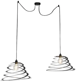 Lampada a sospensione di design a 2 luci con paralume a spirale 50 cm - Scroll