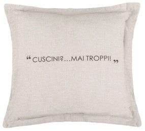 Cuscino divano 45x45 cm scritta tortora