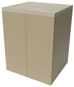 Mobile multiuso con due ante 71x65x91 cm pietra e tortora Wanda