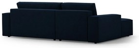 Divano letto angolare blu scuro in tessuto bouclé (angolo sinistro) Jodie - Micadoni Home