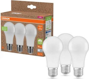 Set da 3 lampadine LED in plastica riciclata A100 E27/14W/230V 4000K - Osram