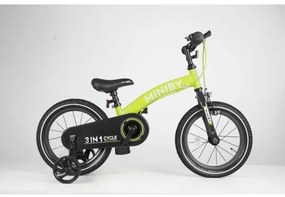 QPlay - Bicicletta bambini 14" MINIBY 3in1 verde