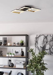 Plafoniera LED bagno e garage Calliera, nero31 cm, 2500 lumen EGLO