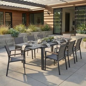 Tavolo In Alluminio Allungabile Da Esterno 100x200-300 Cm Ever Antracite