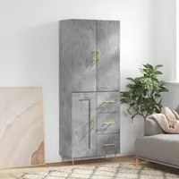 Credenza Grigio Cemento 69,5x34x180 cm in Legno Multistrato 3196007