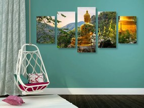Quadri 5 pezzi – Vista su Buddha dorato