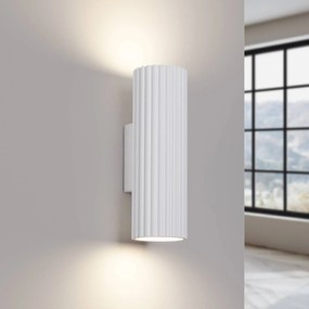 SOLLUX LIGHTING Applique in carbonio, bianco, altezza 20 cm, alluminio, a 2 luci.