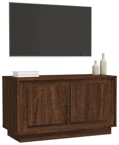 Mobile porta tv rovere marrone 80x35x45 cm in legno multistrato
