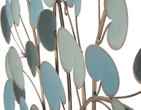 Pannello Decorativo A Parete Albero 89x2,5x90 Cm In Ferro Apple Blu Chiaro