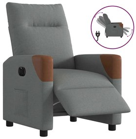 Poltrona Elettrica Reclinabile Grigio Scuro İn Tessuto /