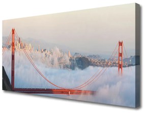 Foto quadro su tela Nuvole di architettura del ponte 100x50 cm