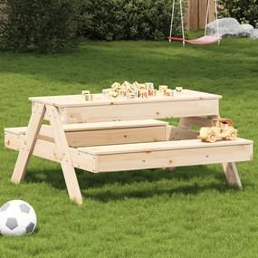 Tavolo Picnic Con Sabbiera Per Bambini Legno Massello Di Pino /