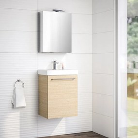 Mobile bagno con lavabo L 45 x H 57.7 x P 35 cm rovere naturale, 1 anta per vasca centrale Remix