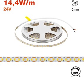Striscia LED 24V 144W/m Tagliabile ogni 6mm Professionale - IP20 - 5 metri