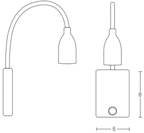 Zambelis H33 - LED Lampada flessibile piccola LED/3W/230V bianco
