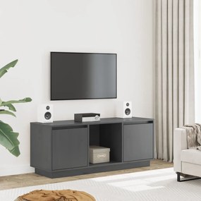 Mobile Porta Tv Grigio 110,5x35x44 Cm İn Legno Massello Di Pino /