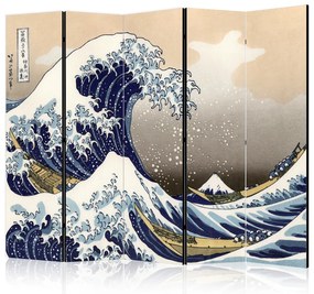Paravento La grande onda di Kanagawa II (5-parti) - mare in stile orientale