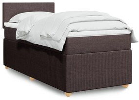 Giroletto A Molle Con Materasso Marrone Scuro 90x190cm Tessuto /