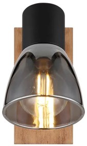Globo 54307-1W - Faretto da parete CLAUDE 1xE14/40W/230V nero/legno