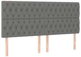 Testiere 4 pz grigio scuro 100x7x78/88 cm in tessuto