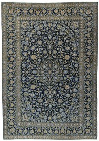 Kashan Tappeto 240 x 350 Blu (Iran) Annodato A Mano
