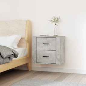 Comodino A Muro Grigio Cemento 50x36x47 Cm /