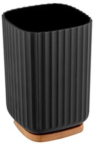 WENKO 25297100 - Portaspazzolino ROTELLO 8,5x11 cm nero/marrone