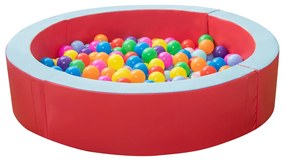 Costway Piscina in schiuma per bambini con 50 palline colorate, Vasca piscinetta rotonda da interno ed esterno Rosso